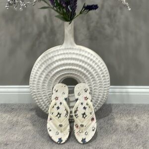 COACH ABBIGAIL STAR RUBBER SANDALS FLIP- FLOPS WHITE. Size 6